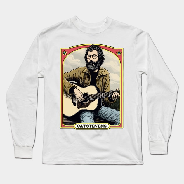 Cat Stevens / Retro Fan Artwork Illustration Long Sleeve T-Shirt by DankFutura